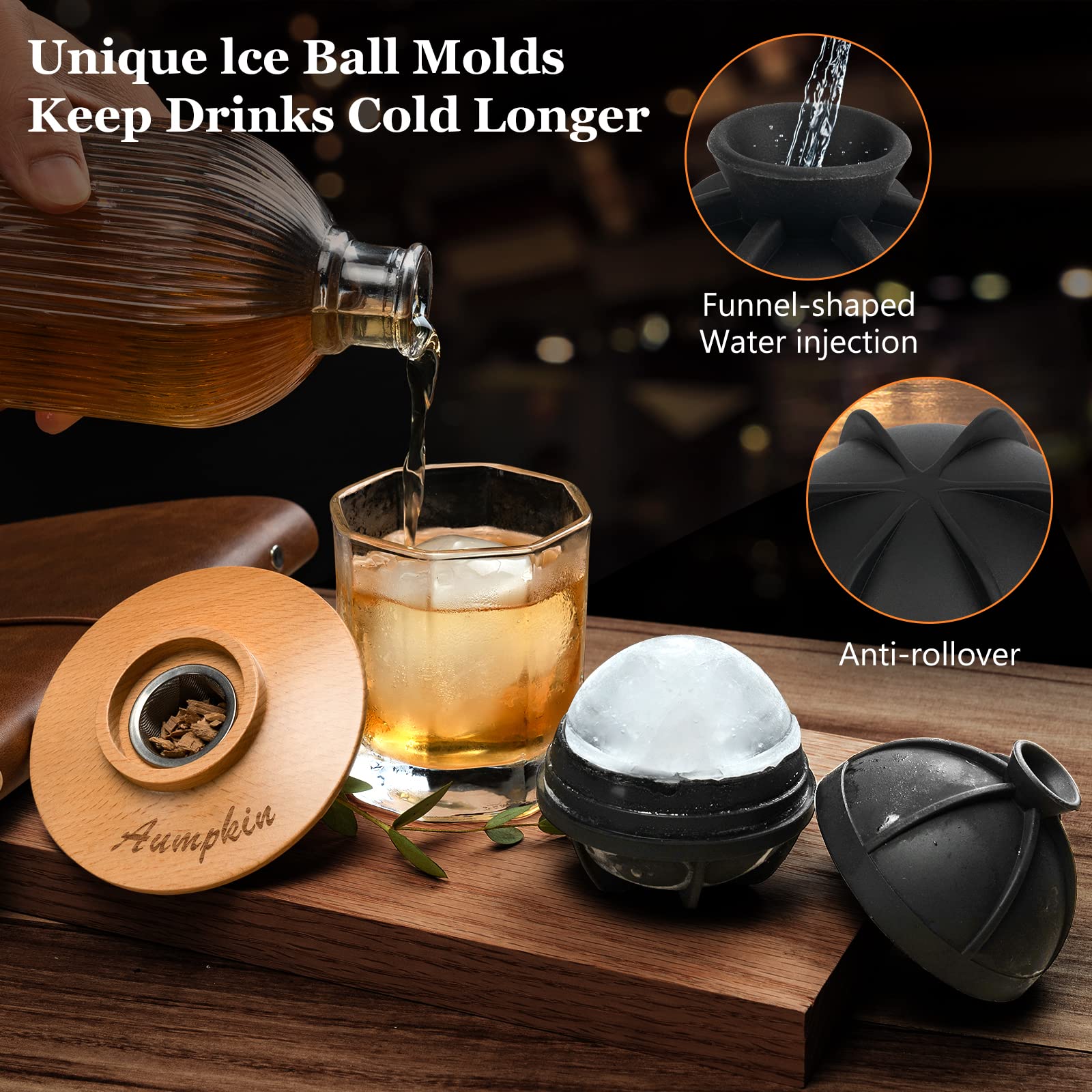 Kit ahumador de cóctel con antorcha - 6 sabores de virutas de madera - Bourbon, kit de infusión de ahumador de whisky, kit de ahumador de bebidas a la antigua, whisky bourbon de cumpleaños para hombres (sin butano)